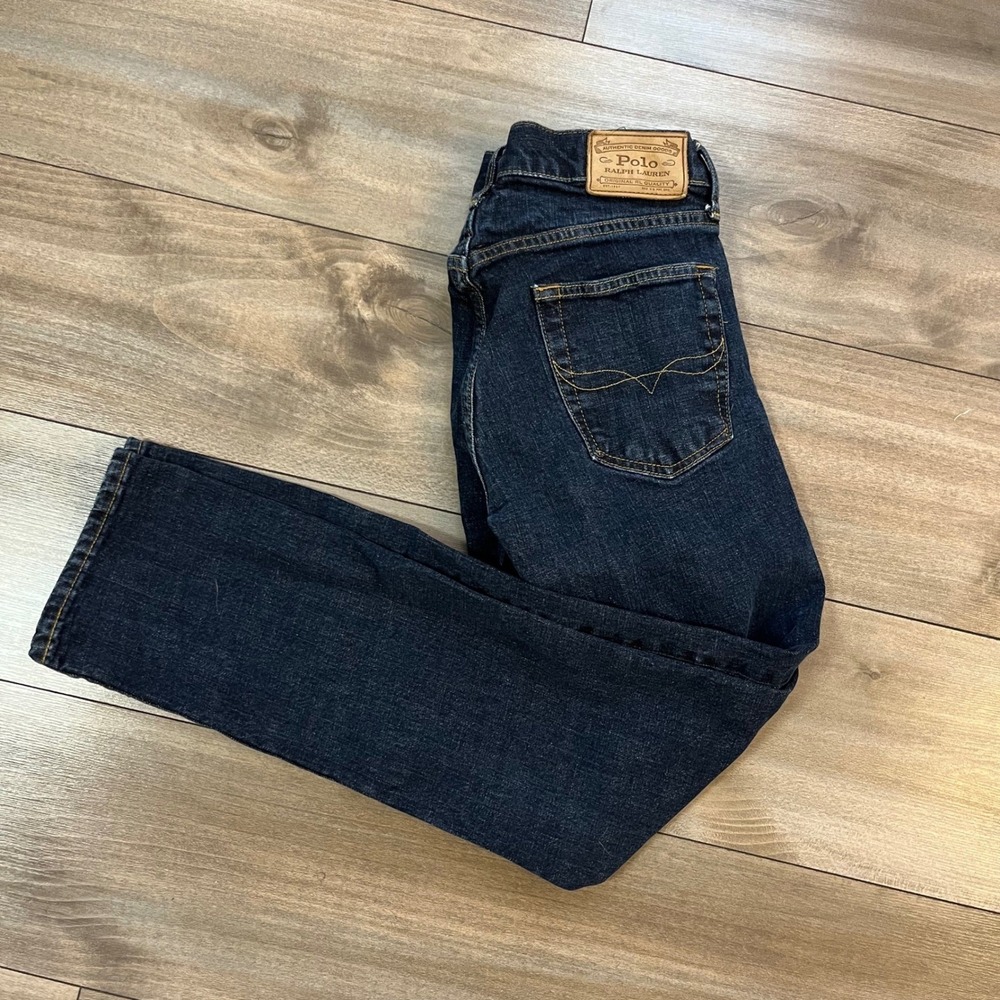 Polo Ralph Lauren Varick Slim Straight Jeans Dark Wash Indigo Mens Denim